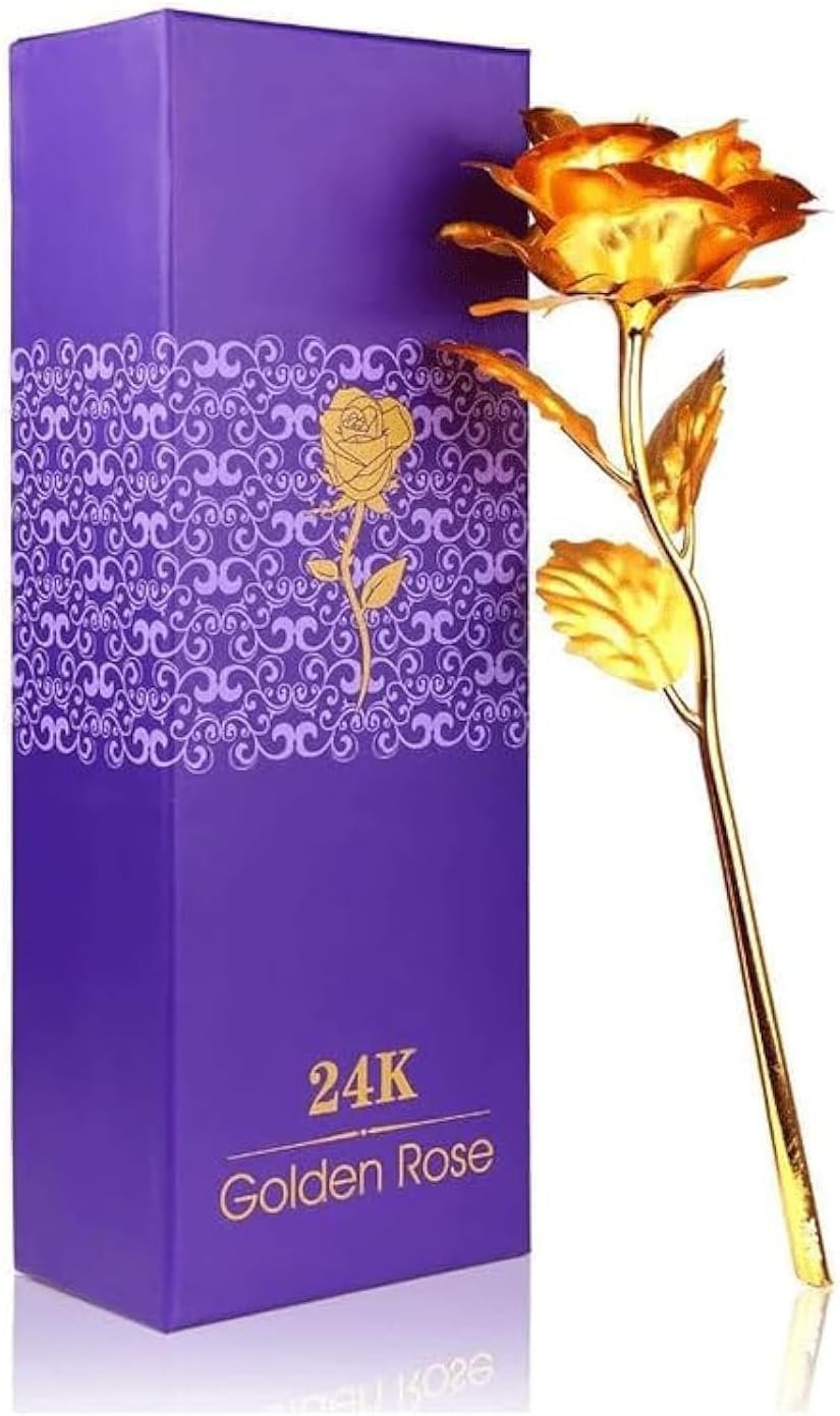 24k Golden Rose Flower