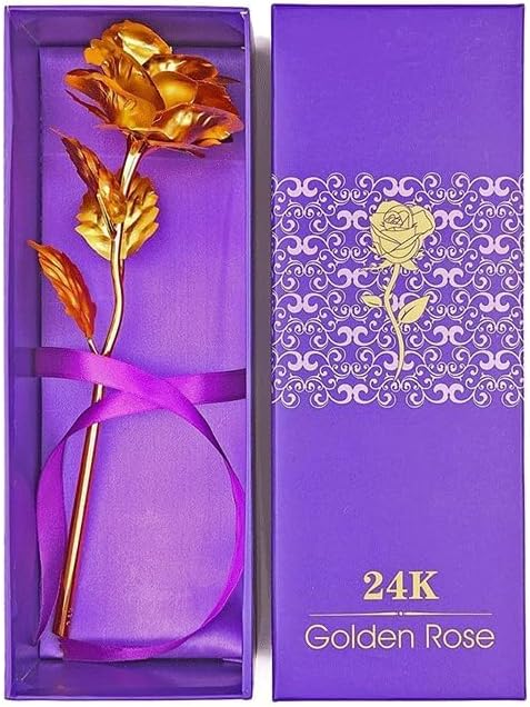 24k Golden Rose Flower